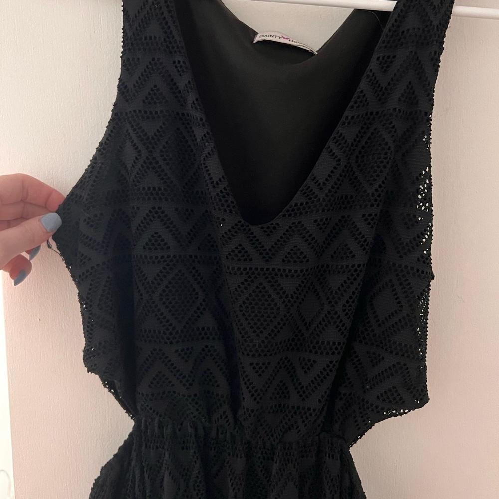 Black maxi dress with side cutouts